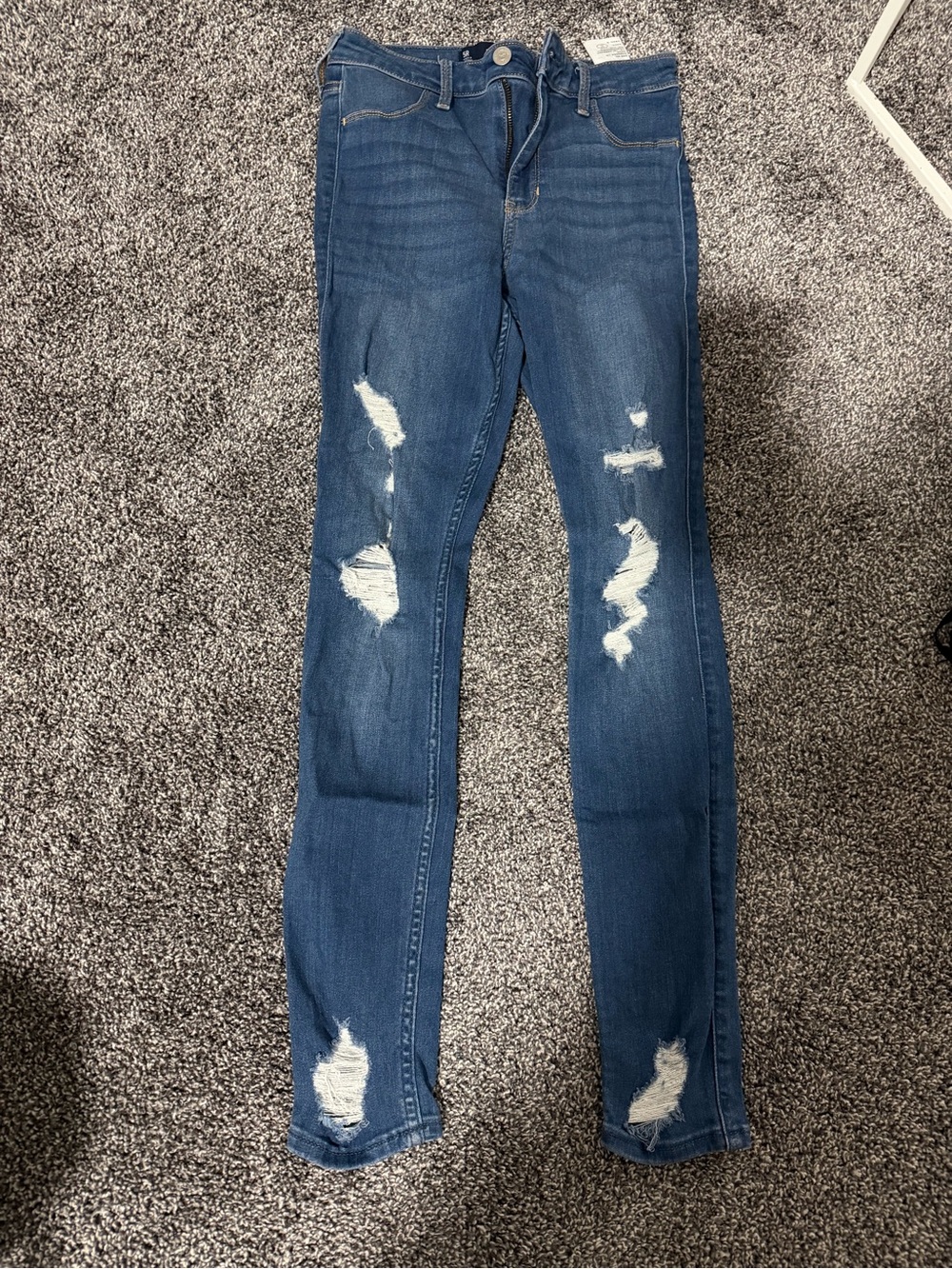 Hollister Distressed Dark Blue Skinny Jeans